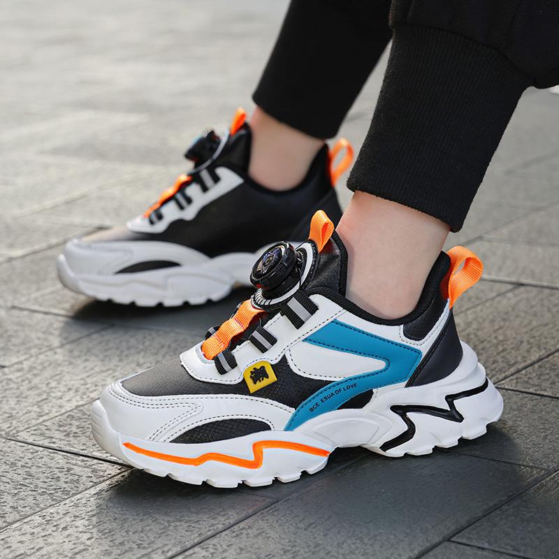 2025 new dad shoes rotating buckle breathable mesh non-slip running shoes middle age tide