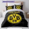 Borussia Custom Name Pattern Bedding,Quilt Set Quilt Cover Pillowcase Home Birthday Gift(1 * Duvet Cover + 2 * Pillowcase, Without Core)