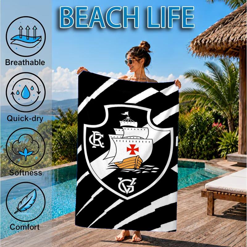 Football Club Emblem Beach Towel, Microfiber Beach Towel, Perfect For Pool, Beach, Travel, Home Decor Beach Party Fan gifts