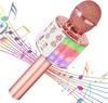 Microfono Karaoke Bluetooth Verkstar, Microfono Karaoke Wireless con Registrazione, Luci LED Colorate, Funzione Eco, Facile Connessione Bluetooth,