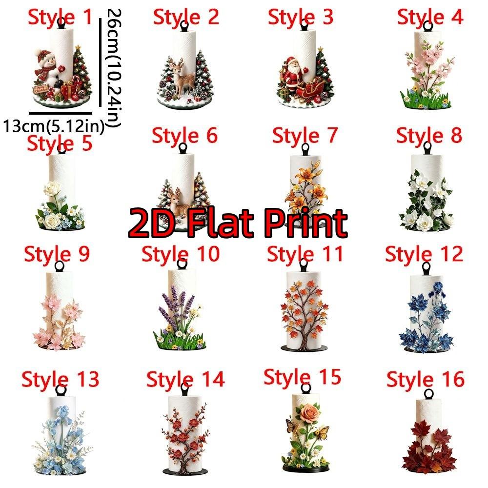 Freestanding Christmas Paper Towel Holder Acrylic Wood Base Kitchen Roll Dispenser Living Room