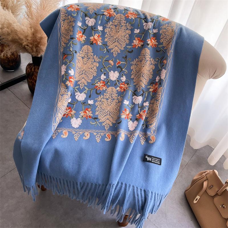 Luxury Thick Warm Shawl Winter Paisley Pashmina Blanket Poncho Stoles Print Cashmere Scarf Women Travel Wraps Bufanda Female