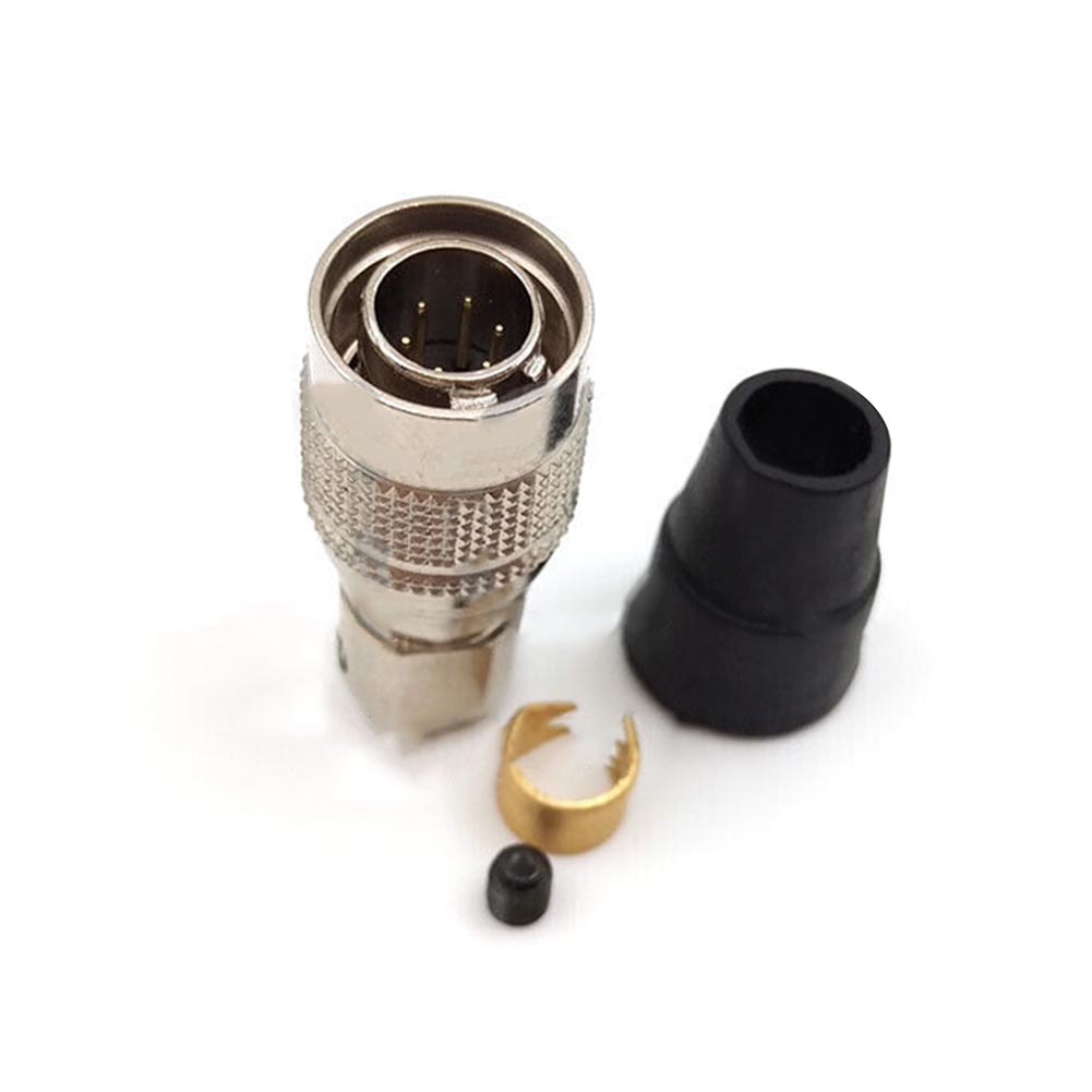Heavy Machinery 6Pin Connector Rated Voltage 300V Zinc Alloy Body Brass Gold Plated Contacts For Automation Systems