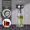 WANXIANG Heat-Resistant Glass Travel Mug with Tea Filter