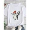 Women's Large Size Printed Round Neck Short Sleeve T-shirt Comfortable Casual Top In European Style