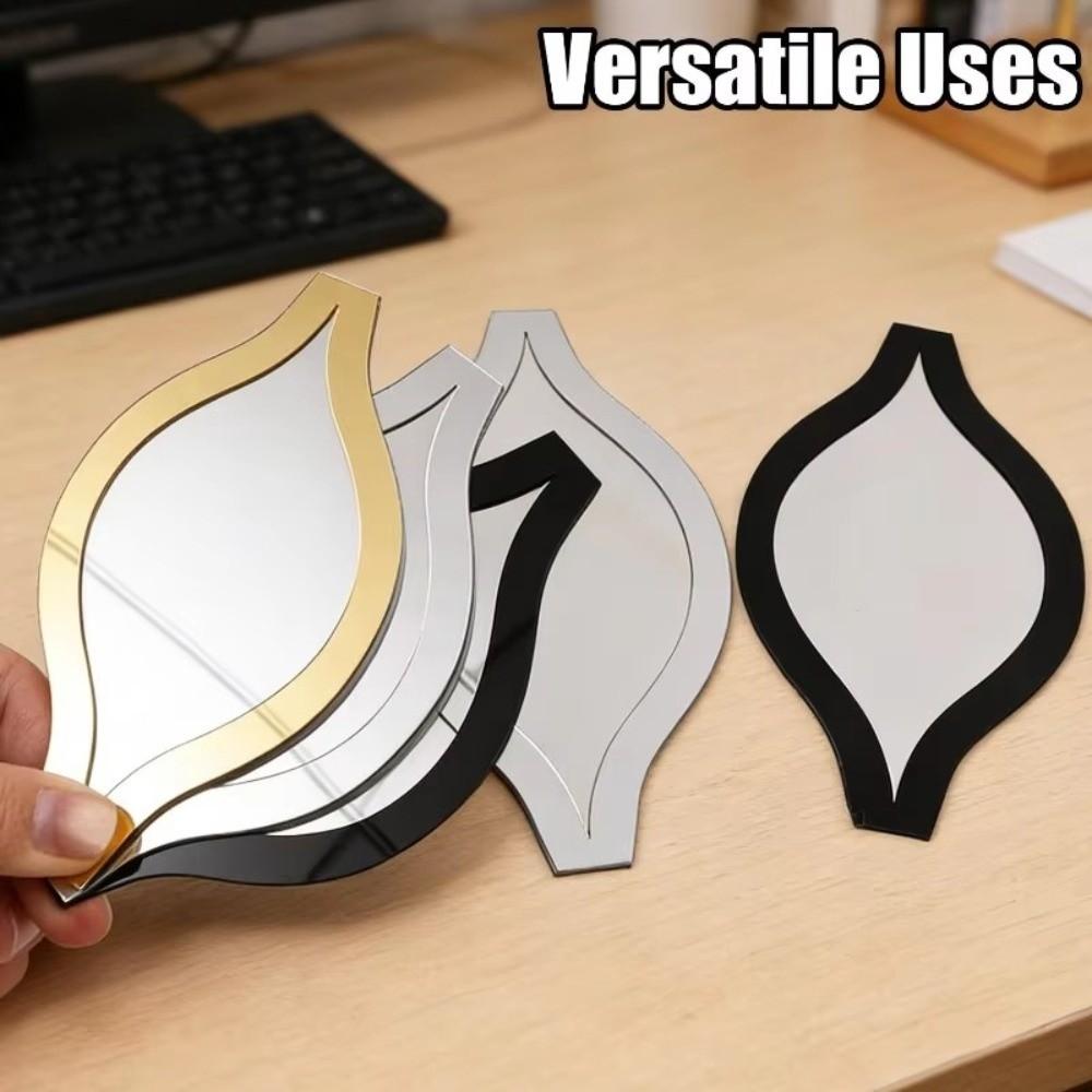 Golden Color Water Drop Mirror Sticker Removable Art Wall Mirror Sticker  Living Room Decoration