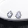 925 Sterling Silver Earrings for Women Original Charm Double Hoop Earrings Pave CZ Fine Engagement Anniversary Jewelry E557