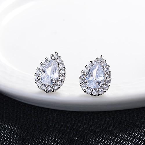 925 Sterling Silver Earrings for Women Original Charm Double Hoop Earrings Pave CZ Fine Engagement Anniversary Jewelry E557