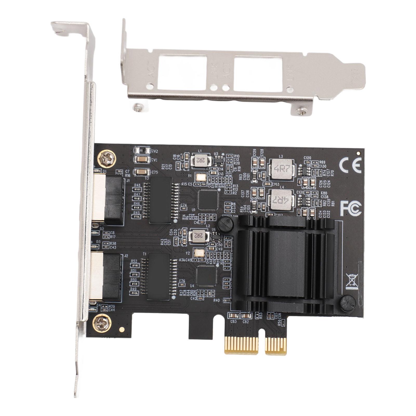 

PCIe Network Card 2.5GBase T RTL8125B 2500Mbps 1000Mbps RJ45 Dual Port Gigabit Ethernet Network