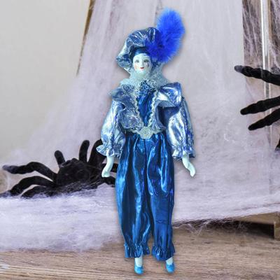 17.72'' Porslinsclown-docka Halloweendekoration Delikat Bordsfigur Figur