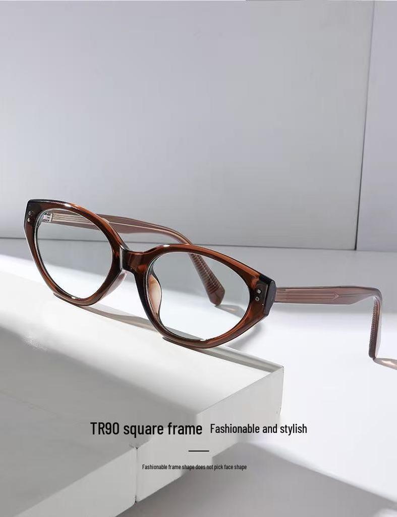 Brown Cat-Eye Acetate Frame with Myopia & Blue Light Prescription Lenses