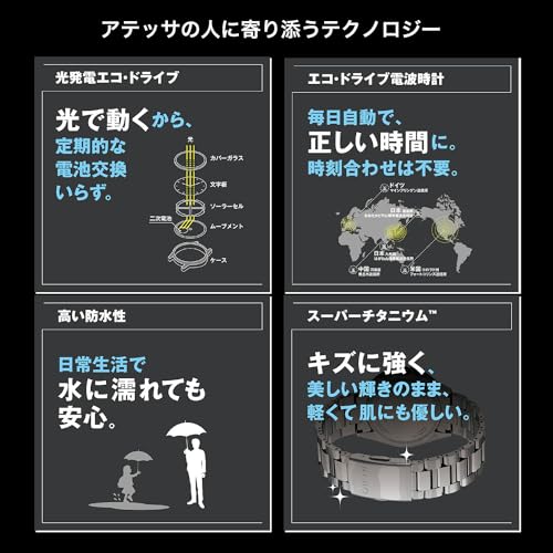 Citizen CITIZEN Watch ATTESA Eco-Drive Radio-controlled Watch China/US/Europe Radio Reception CB3010-57A Men's