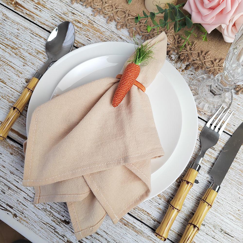 Tischdecken-Servietten mit gesäumten Kanten Stoffservietten 100% Rohbaumwolle Falten nach dem Waschen Großartig für Küche Hochzeit Deko