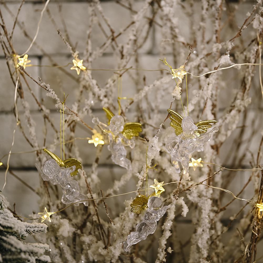 Exquisite 7cm Clear Angel Pendant For Joyful Christmas Tree And Decor Festive