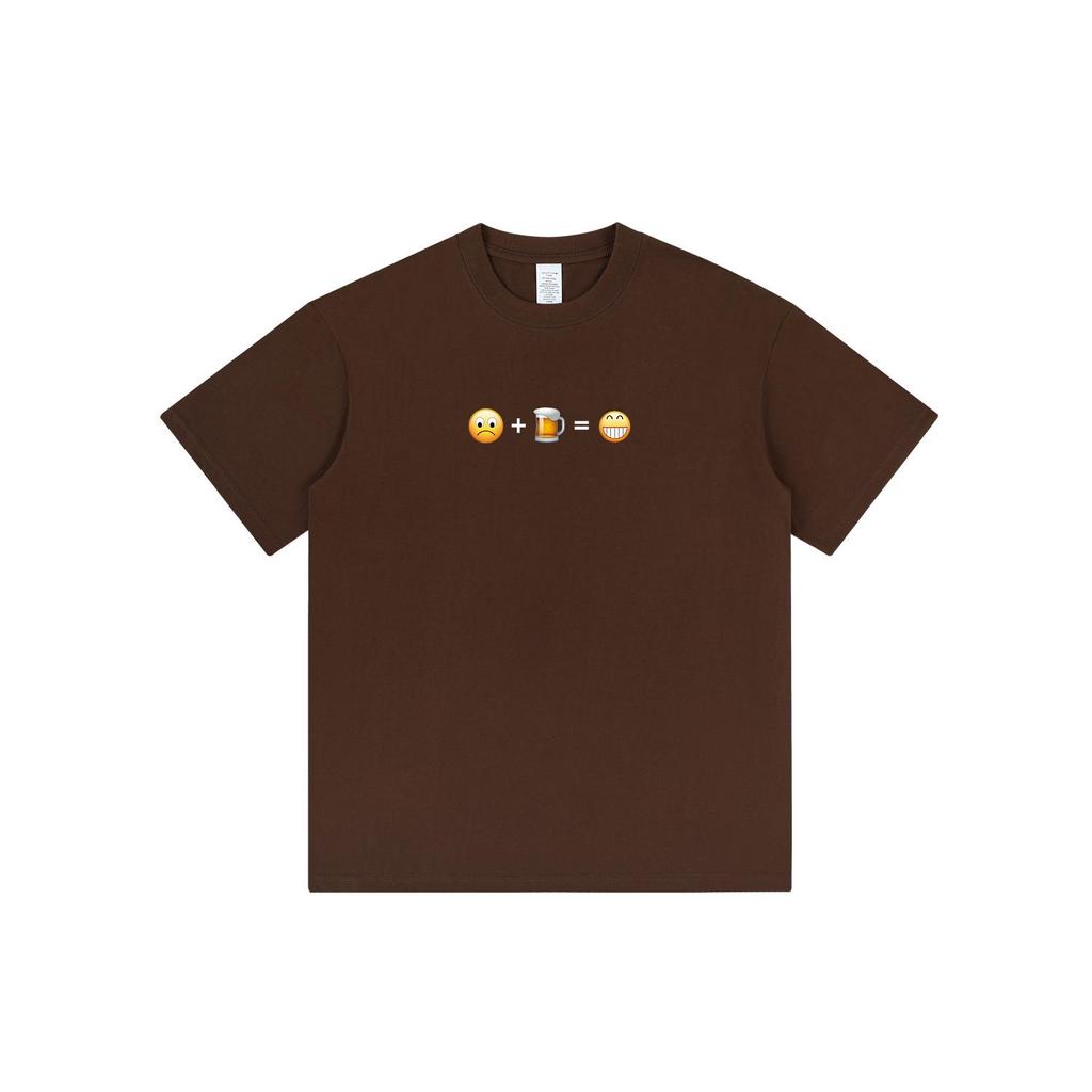 Happy Emoji Unisex Loose Short Sleeve T-Shirt - Summer Trendy Hong Kong Style, Pure Cotton