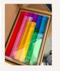 Transparent Rainbow 3D Building Blocks: Educational Acrylic Cubes for Children