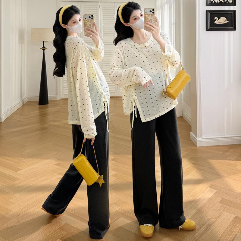 2026 Spring Maternity Collection: Versatile Bow Print T-shirt for Trendy Moms 4XL