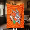 1pc Bugs Bunny carrotOutdoor Flannel Blanket Soft Plush Decor for Picnics, camping,Bedroom, Playroom, or Lunch Breakn1148A