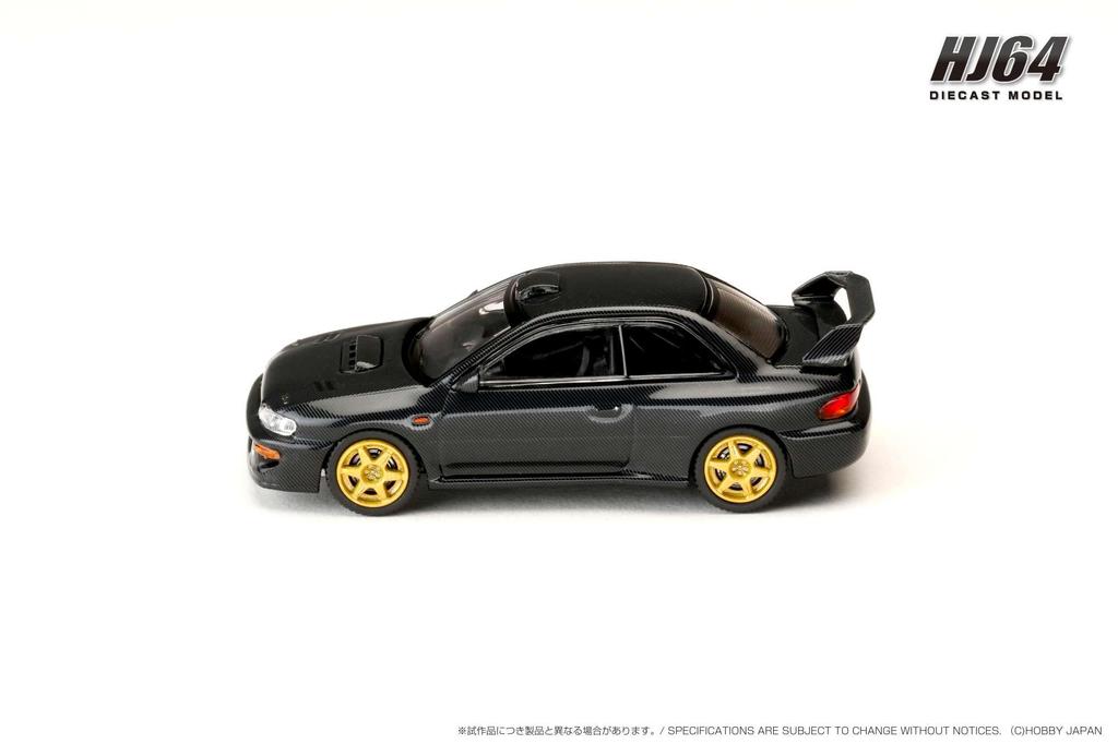 HJ64 1/64 Maßstab Subaru Impreza 22B STi Version (GC8) Rallye Basisauto Carbon Schwarz (Fertiges Produkt) HJ647041BK