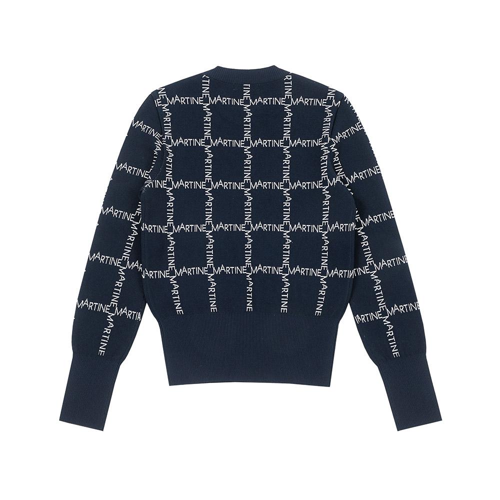 MARTINE GOLF Logo Pattern Jqd Round Knit_Navy