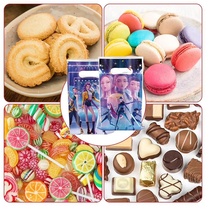 Dämonenjäger Geschenktüten Geburtstagsdekoration Kpop Anime Party Süßigkeitstüten Geschenke für Gäste Kinder Babyparty Partyzubehör