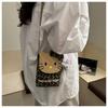 Cute Cat Print Shoulder Bag for Women Leopard Print Crossbody Purse Mini Faux Leather Handbag Trendy Fashion Casual Daily Bag