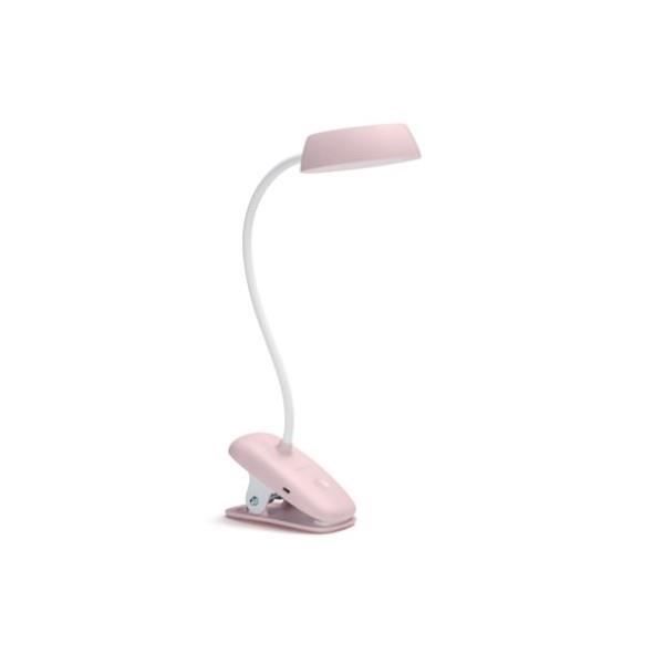 Čtecí lampička - Philips - Model s klipem - Růžová barva - LED osvětlení - Současný design