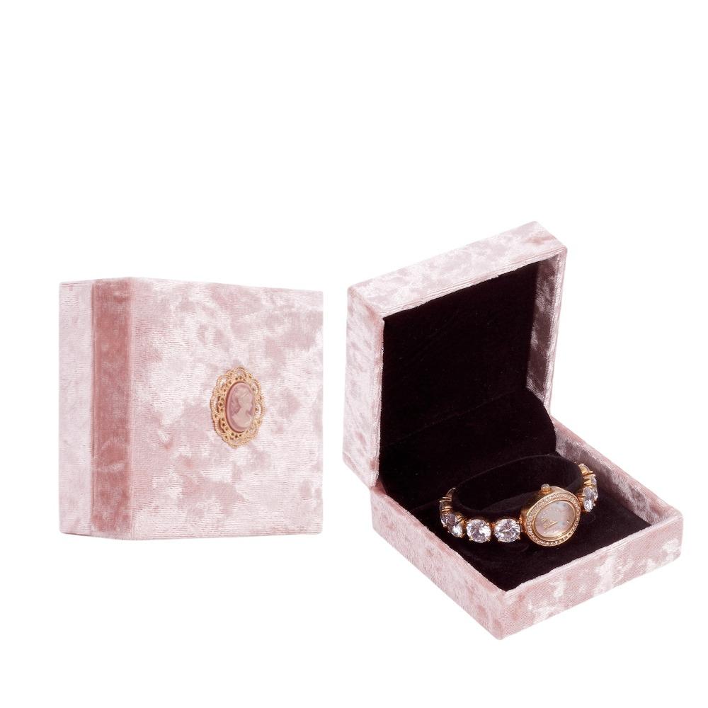 Vintage Velvet Jewelry Box Rhinestone Necklace Bracelet Case  Ring/necklace/bracelet Storage