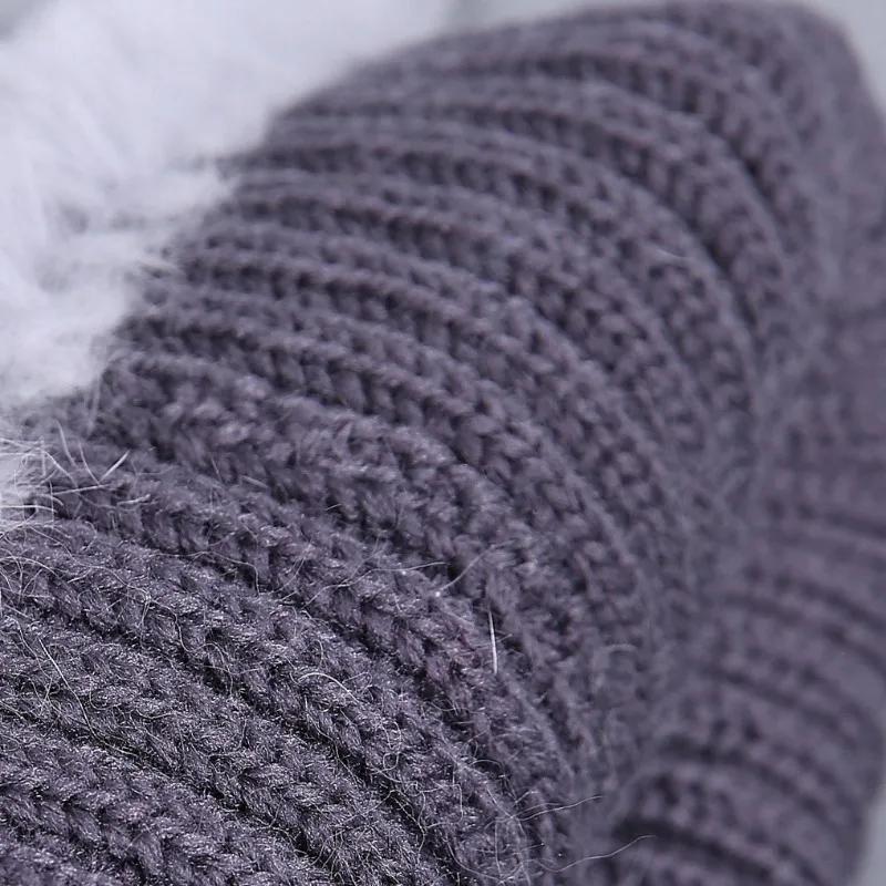 Real Rex Rabbit Fur Knitted Beanie Hat For Women Winter Thick Warm Russia Hat Pompom Snow Caps Outdoor Ski Hats Headwear