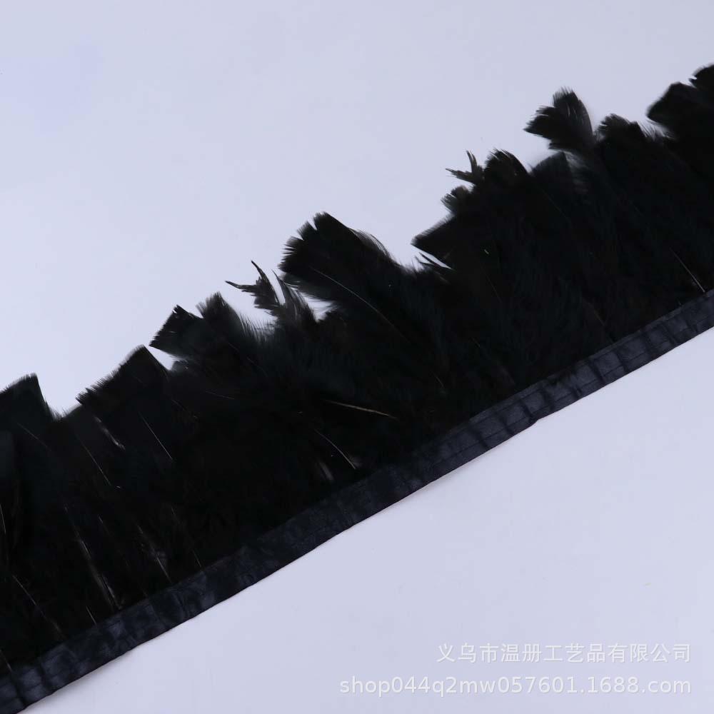 Feather 10-15Cm Large Flat Cloth Edge Stage Clothing Material Turkey Feather Cloth Belt Car Doll Diy Decoration