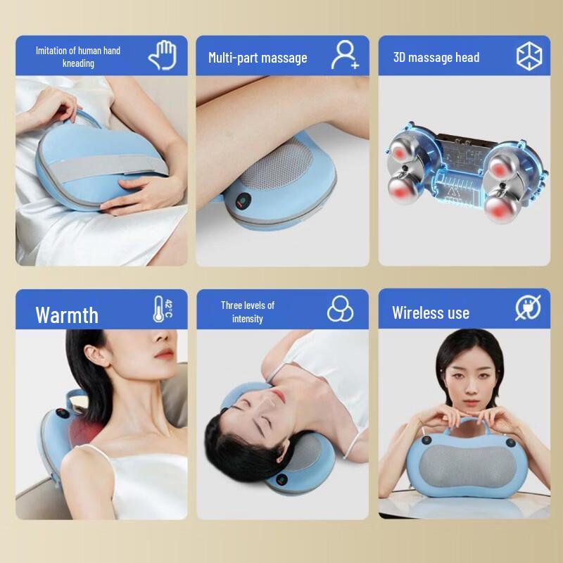 Heated Kneading Massage Pillow CN plug (adapter included)