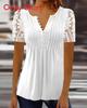 Princess Style T Shirt With 3d Floral Pattern And V Neck For Spring Casual Wear