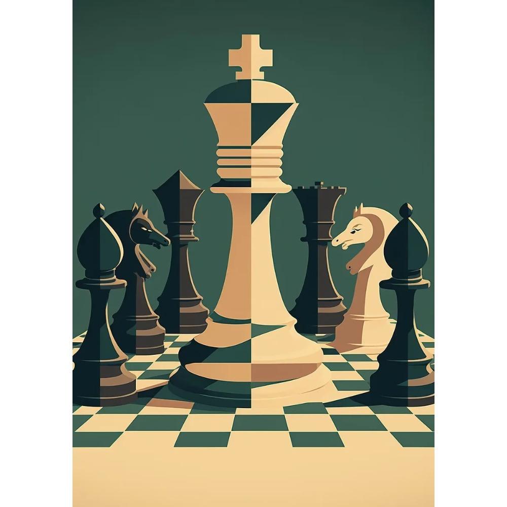 International Chess Posters Geometric Chessboard Minimalist Game Prints Canvas Painting Wall Art Pictures Home Living Room Decor