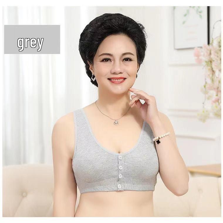 Kabelloser Baumwoll-BH mit Frontverschluss für Frauen mittleren Alters und ältere Frauen - Übergröße, ärmellos, Sommerstil