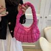 Stylish Soft Shell Multi-color Large Handbag Featuring Pleated Cloud Tote Style Ideal For Everyday Use