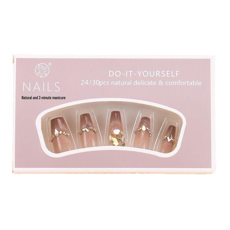 Xiaohongshu Trendy Cat-Eye Glitter Nail Art, Removable Handmade Nail Patches for a Spicy Look