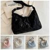 Soft Solid Color Tote Bag Large Capacity PU Leather Handbag All-Match Texture Crossbody Bag  Daily