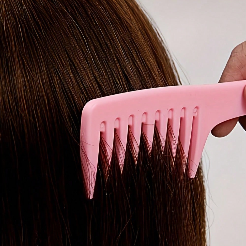 1pcs Thick Handle Large Toothed Flat Comb, Wide Toothed Large Knife Comb, Women'S Long Hair Shunting Tool, Household Hairdressing Special Comb