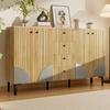Modern Wooden Storage Cabinet with 4 Doors and 4 Drawers, Minimalist Design, Ideal for Living Room, Dining Room or Hallway, 160x36x94 Cm