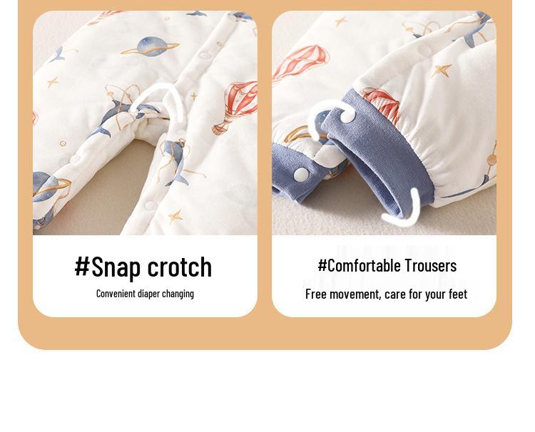 Gesteppter warmer Baumwoll-Neugeborenen-Strampler - Verdickter Winter-Baby-Body