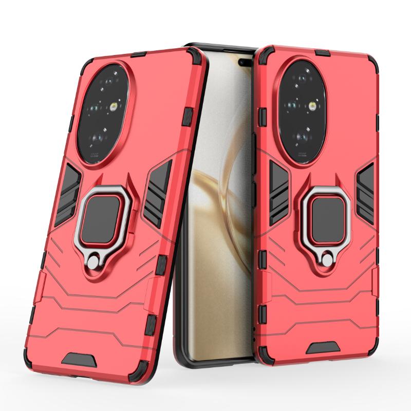 

Для Huawei Honor 200 Pro 5g задняя крышка телефона чехол противоударный броня против падения металлический держатель кольца магнитный защитный чехол Funda Coque CHINA&For Honor 200 Pro красный