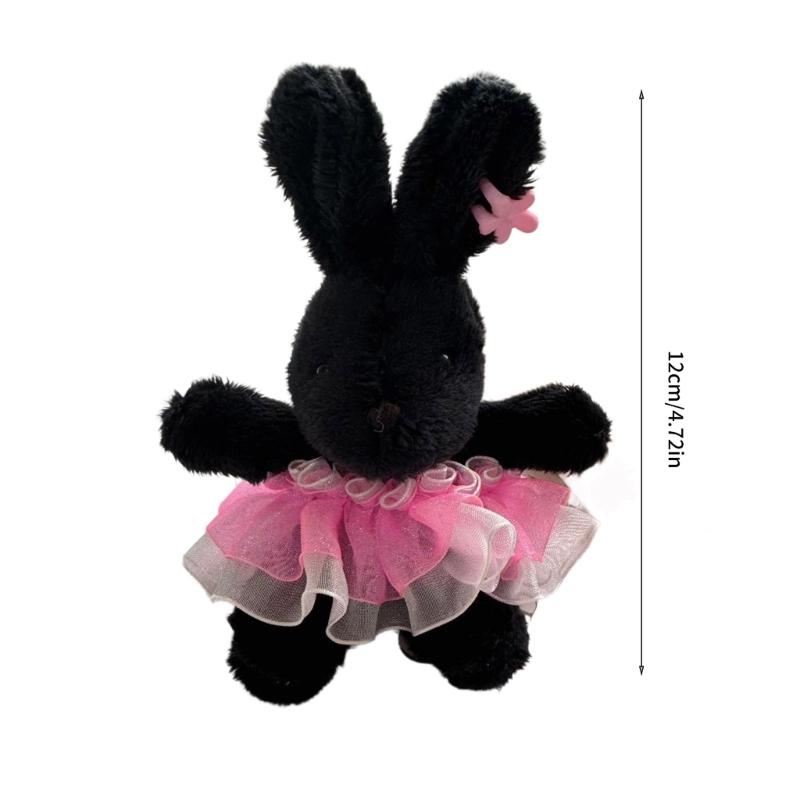 Lovely Rabbits Toy Keychain Soft Plush Pendant Key Chain Cartoon Animal Shaped Keyrings Ornament Stylish Bag Charm