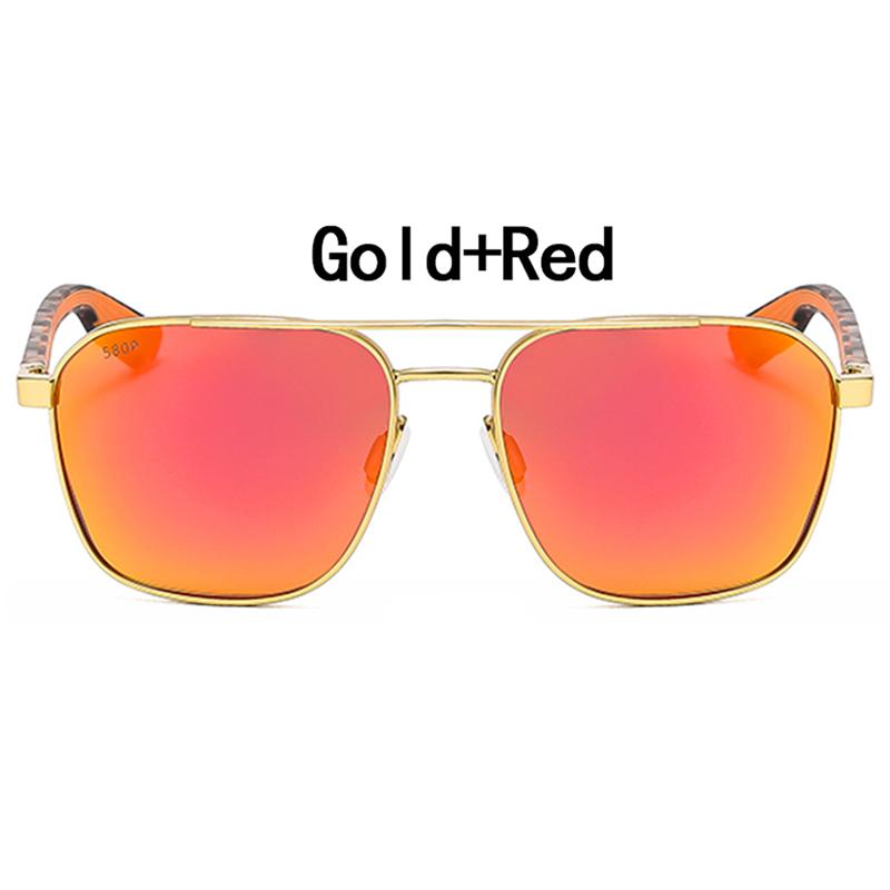 Wader Design Sun Glasses Glasses Men 580P Sunglasses Uv400 Shades Eyewear Gafas Rectangular Durable Metal Metal Spectacle Frame Frame Driving Sun