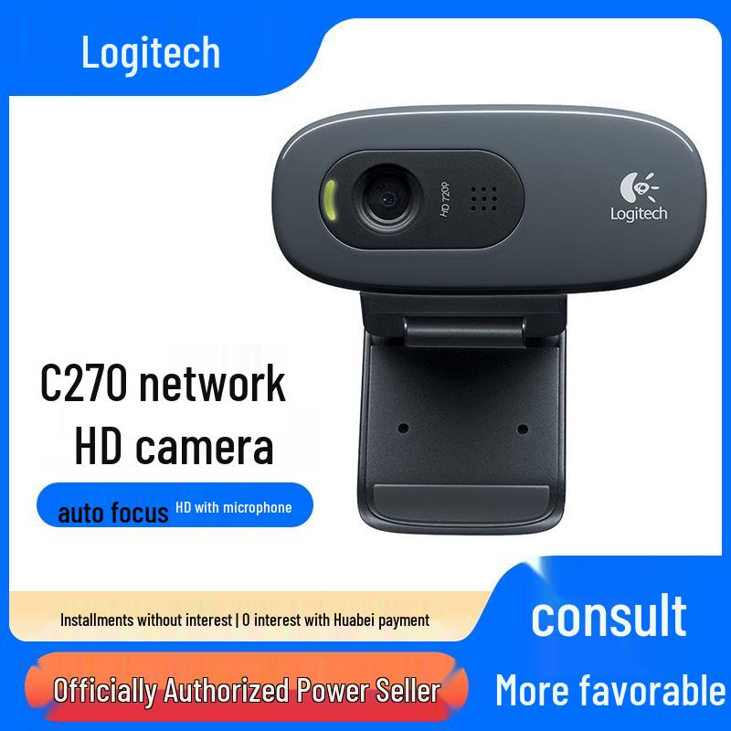 Logitech C270 HD Webcam for Live Streaming & Online Classes - Compatible with C170, C310, C525 Models for Laptop & Desktop