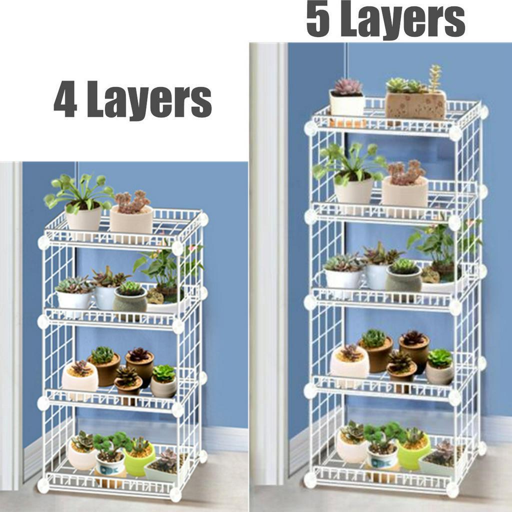 3/4/5 Layers Household Wrought Iron Multi-layer Plant stand With Four Sides Of Fence Rack Balcony Indoor Garden Flower Pot Shelf Detachable