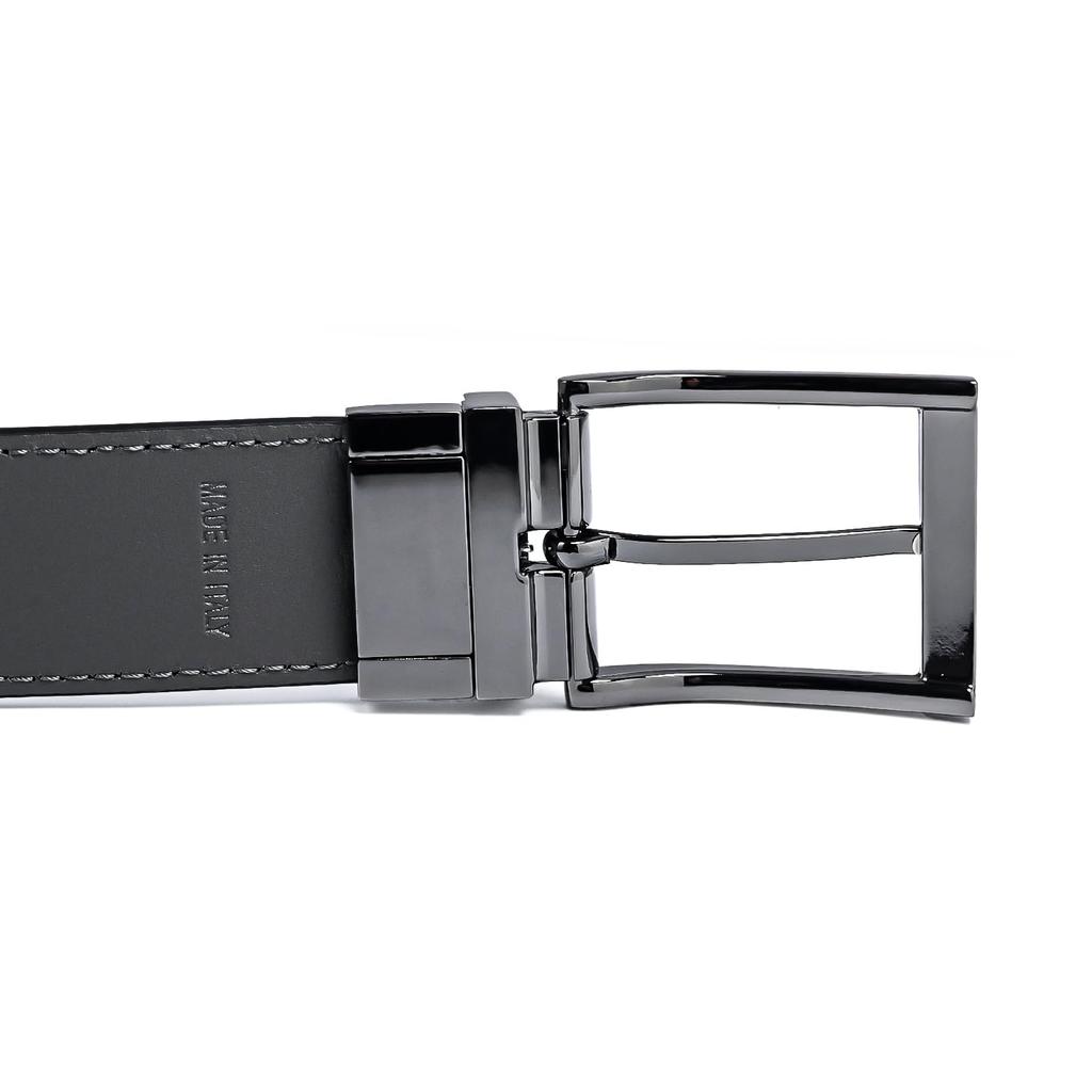Emporio Armani Belt Width Black Gray Stringer System Compatible Reversible Y4S195 YLO8J 80740 3.5cm Men's [Item]