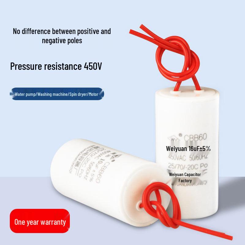 CBB60 450V Start Run Capacitor for Washing Machine Motor & Spin Dryer
