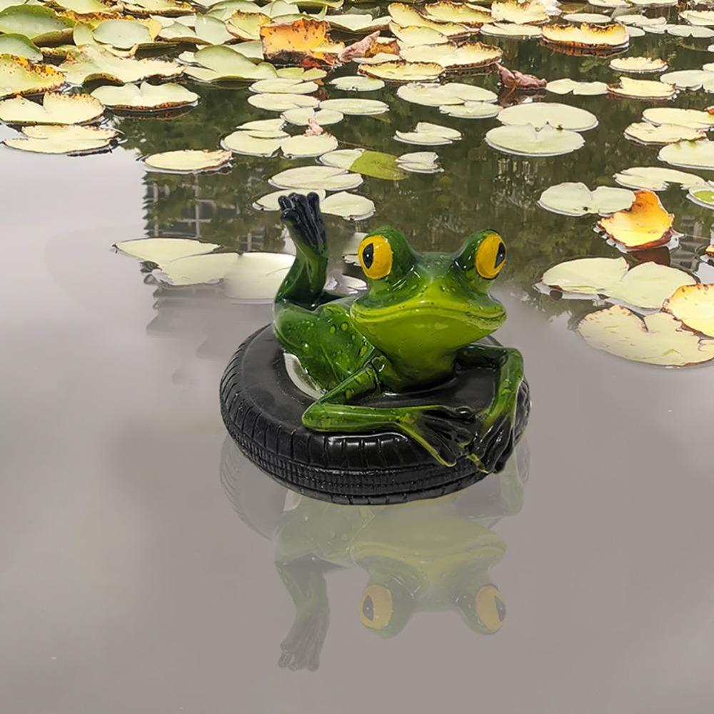 Waterproof Frog Sculpture Resin Material Floating Frog Ornament Decorative Frog Statue Fish Tank