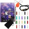 Christmas Advent Calendar Natural Crystal Gemstones Collection Box 24 Days Countdown Calendar Crystal Stone Gift Box for Kids