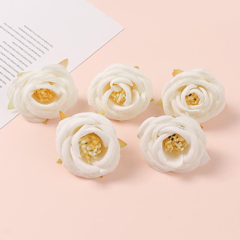 5 Stück Weiße Serie Künstliche Rosen Kombination Raum Tischdekoration Outdoor Party Hochzeitsdekoration DIY Kranzzubehör